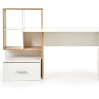 Γραφείο GROSSO διάσταση: 149/50/105 cm, υλικό: laminated μοριοσανίδες, χρώμα: χρυσαφένιο δρυς / λευκό V-UA-GROSSO-D.ZŁOTY/BIAŁY