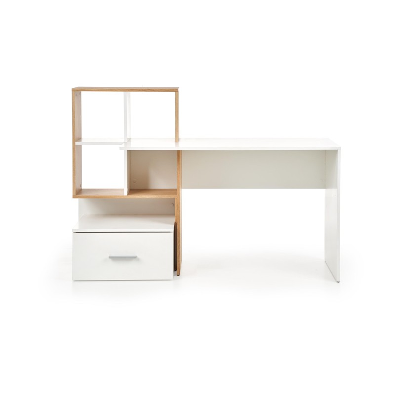 Γραφείο GROSSO διάσταση: 149/50/105 cm, υλικό: laminated μοριοσανίδες, χρώμα: χρυσαφένιο δρυς / λευκό V-UA-GROSSO-D.ZŁOTY/BIAŁY