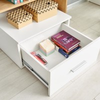 Γραφείο GROSSO διάσταση: 149/50/105 cm, υλικό: laminated μοριοσανίδες, χρώμα: χρυσαφένιο δρυς / λευκό V-UA-GROSSO-D.ZŁOTY/BIAŁY