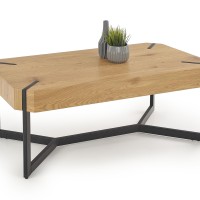 LAVIDA Τραπέζι Σαλονιού 110/60/43 cm,  χρυσαφένιο δρυς / μαύρο