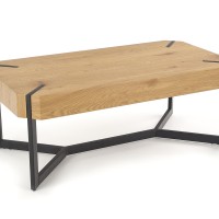LAVIDA Τραπέζι Σαλονιού 110/60/43 cm,  χρυσαφένιο δρυς / μαύρο