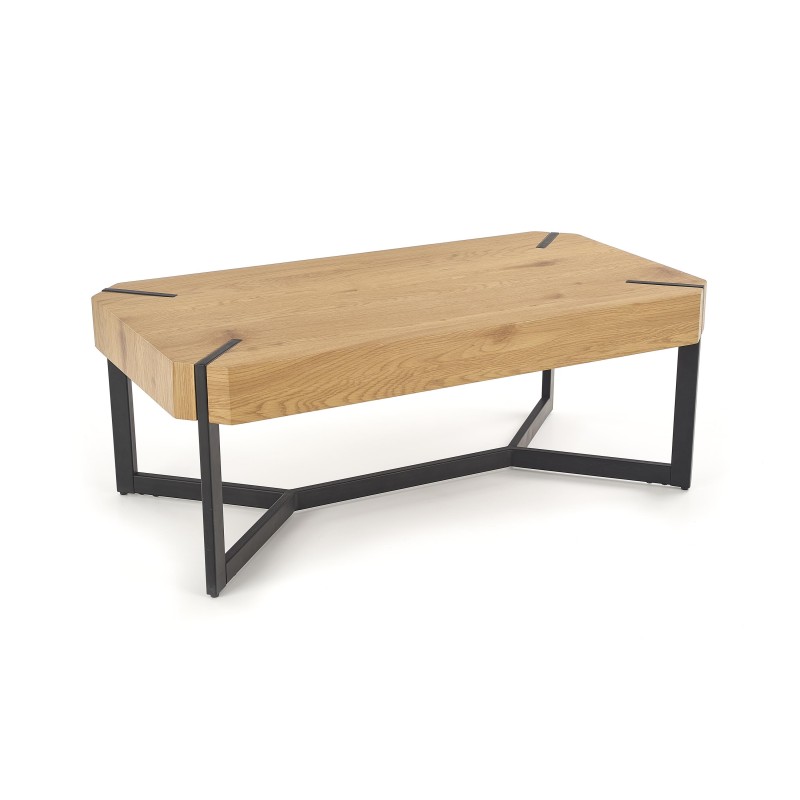 LAVIDA Τραπέζι Σαλονιού 110/60/43 cm,  χρυσαφένιο δρυς / μαύρο