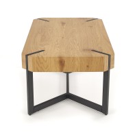 LAVIDA Τραπέζι Σαλονιού 110/60/43 cm,  χρυσαφένιο δρυς / μαύρο