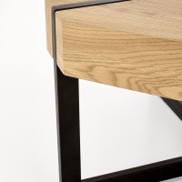 LAVIDA Τραπέζι Σαλονιού 110/60/43 cm,  χρυσαφένιο δρυς / μαύρο