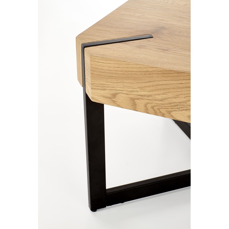 LAVIDA Τραπέζι Σαλονιού 110/60/43 cm,  χρυσαφένιο δρυς / μαύρο