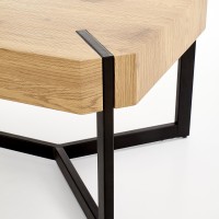 LAVIDA Τραπέζι Σαλονιού 110/60/43 cm,  χρυσαφένιο δρυς / μαύρο