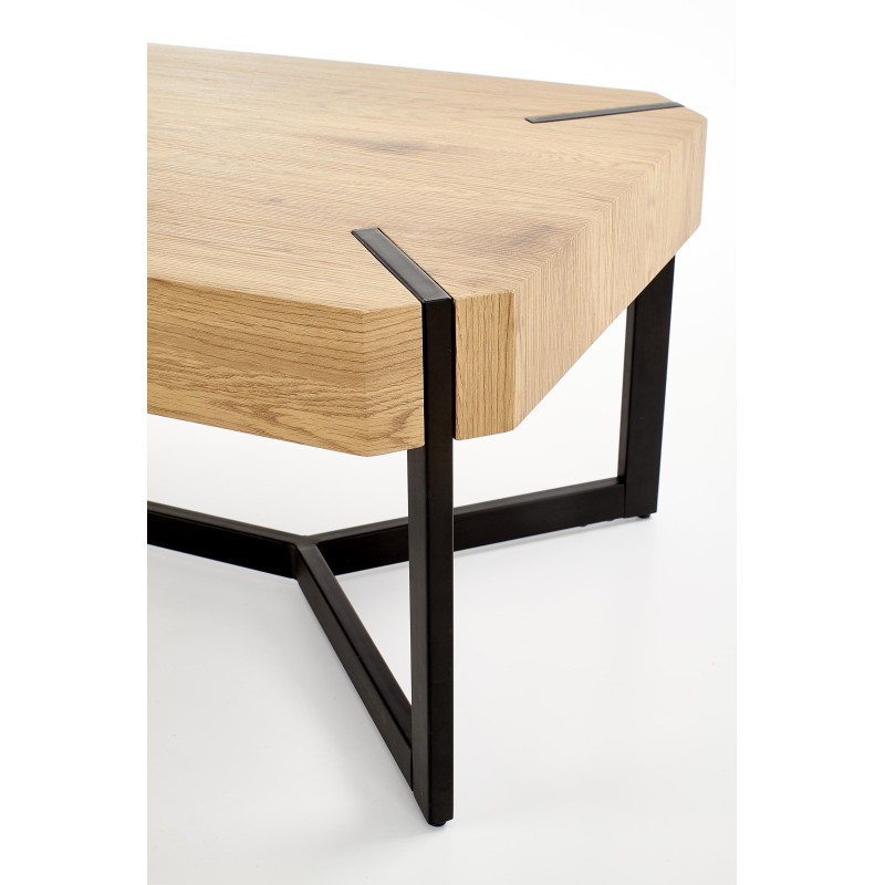 LAVIDA Τραπέζι Σαλονιού 110/60/43 cm,  χρυσαφένιο δρυς / μαύρο