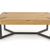 LAVIDA Τραπέζι Σαλονιού 110/60/43 cm,  χρυσαφένιο δρυς / μαύρο