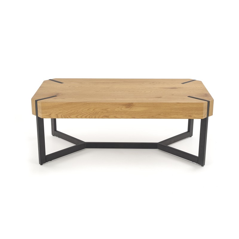 LAVIDA Τραπέζι Σαλονιού 110/60/43 cm,  χρυσαφένιο δρυς / μαύρο