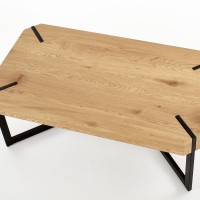 LAVIDA Τραπέζι Σαλονιού 110/60/43 cm,  χρυσαφένιο δρυς / μαύρο