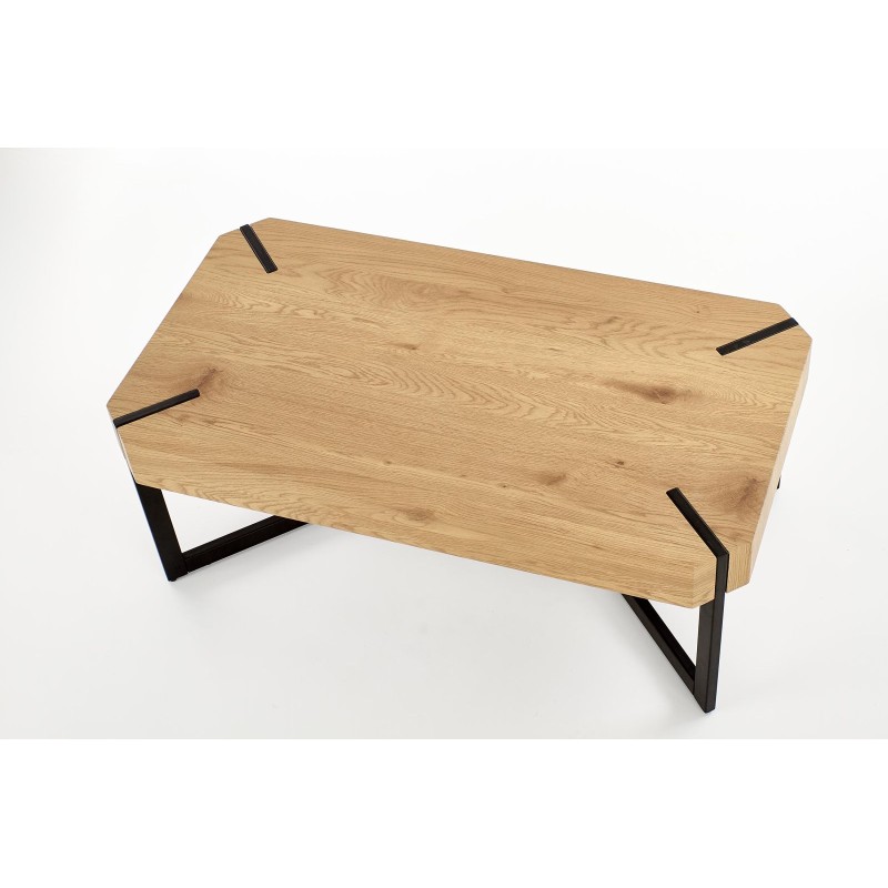 LAVIDA Τραπέζι Σαλονιού 110/60/43 cm,  χρυσαφένιο δρυς / μαύρο