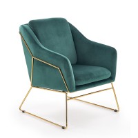 SOFT 3 l. Πολυθρόνα σαλονιού πράσινο-χρυσό 69x76x81cm και ύψος καθίσματος 46 cm