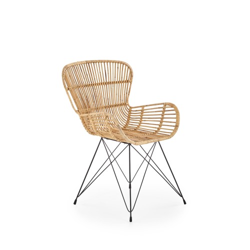 K335 Καρέκλα από φυσικό rattan σε φυσικό χρώμα 61x63x90 με ύψος καθίσματος 45cm
