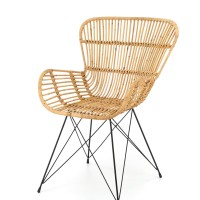 K335 Καρέκλα από φυσικό rattan σε φυσικό χρώμα 61x63x90 με ύψος καθίσματος 45cm