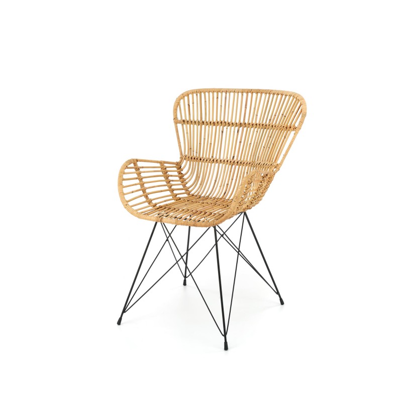 K335 Καρέκλα από φυσικό rattan σε φυσικό χρώμα 61x63x90 με ύψος καθίσματος 45cm