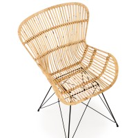 K335 Καρέκλα από φυσικό rattan σε φυσικό χρώμα 61x63x90 με ύψος καθίσματος 45cm