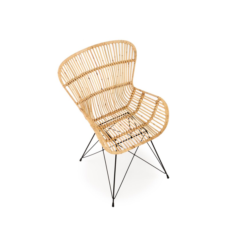 K335 Καρέκλα από φυσικό rattan σε φυσικό χρώμα 61x63x90 με ύψος καθίσματος 45cm