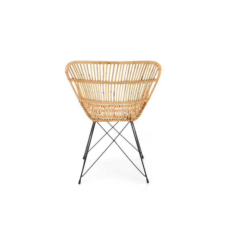 K335 Καρέκλα από φυσικό rattan σε φυσικό χρώμα 61x63x90 με ύψος καθίσματος 45cm