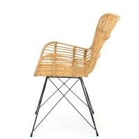 K335 Καρέκλα από φυσικό rattan σε φυσικό χρώμα 61x63x90 με ύψος καθίσματος 45cm