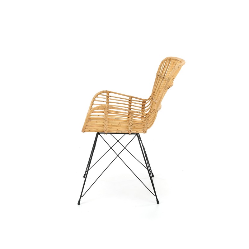 K335 Καρέκλα από φυσικό rattan σε φυσικό χρώμα 61x63x90 με ύψος καθίσματος 45cm