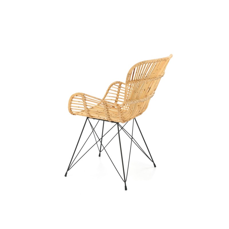 K335 Καρέκλα από φυσικό rattan σε φυσικό χρώμα 61x63x90 με ύψος καθίσματος 45cm