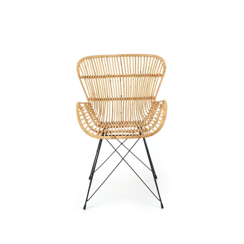 K335 Καρέκλα από φυσικό rattan σε φυσικό χρώμα 61x63x90 με ύψος καθίσματος 45cm