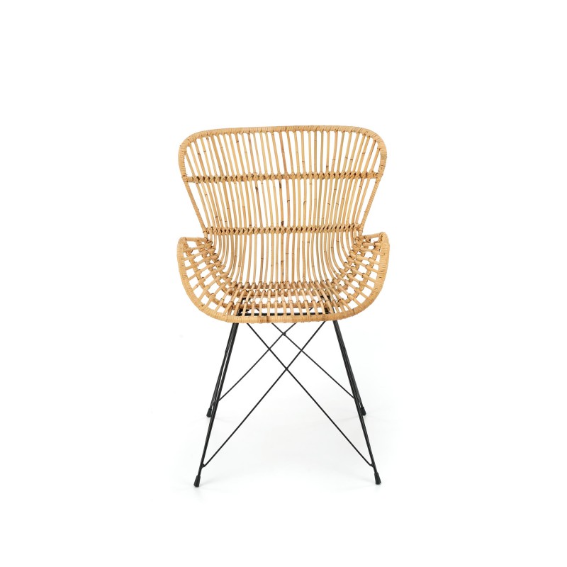 K335 Καρέκλα από φυσικό rattan σε φυσικό χρώμα 61x63x90 με ύψος καθίσματος 45cm