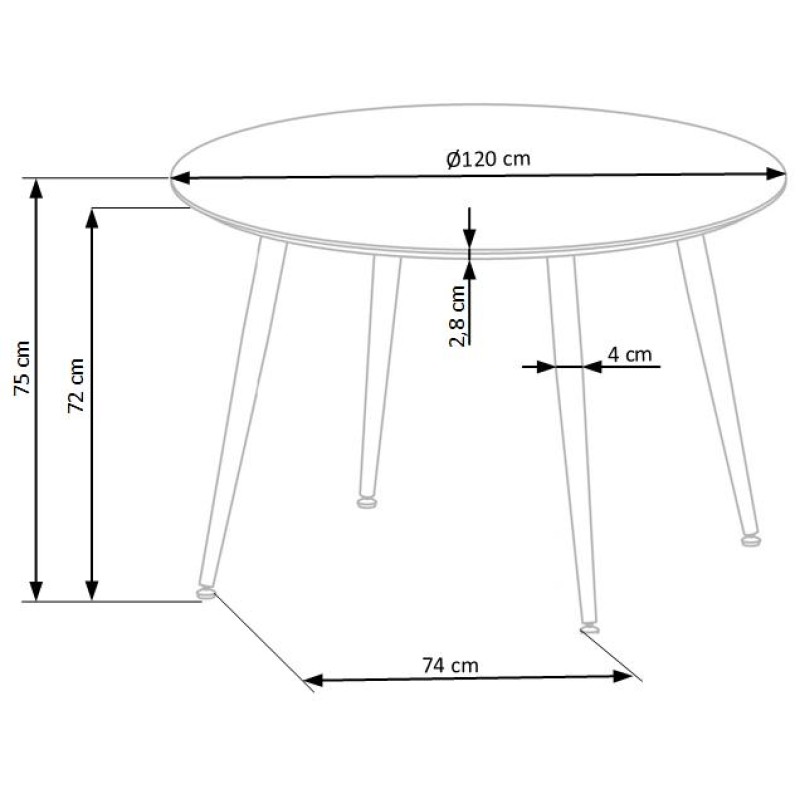 Τραπέζι τραπεζαρίας EMBOS μαύρο / χρυσό 120x120x75 cm 2010001175759