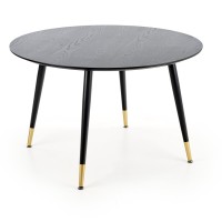 Τραπέζι τραπεζαρίας EMBOS μαύρο / χρυσό 120x120x75 cm 2010001175759