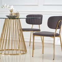 LIVERPOOL Τραπέζι τραπεζαρίας διαστάσεις: 120x120x75 cm γυαλί - χρυσό 2010001175841