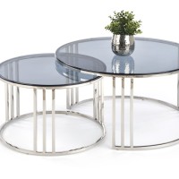 MERCURY σετ από 2 τραπέζια σαλονιού 80x80x45 και 60x60x38 cm 2010001175964
