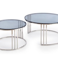 MERCURY σετ από 2 τραπέζια σαλονιού 80x80x45 και 60x60x38 cm 2010001175964