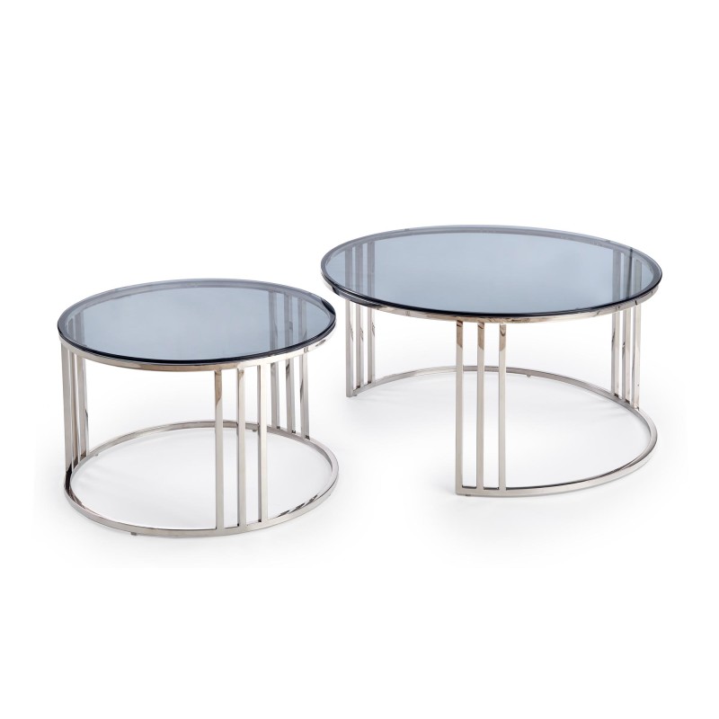 MERCURY σετ από 2 τραπέζια σαλονιού 80x80x45 και 60x60x38 cm 2010001175964