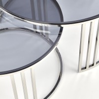 MERCURY σετ από 2 τραπέζια σαλονιού 80x80x45 και 60x60x38 cm 2010001175964
