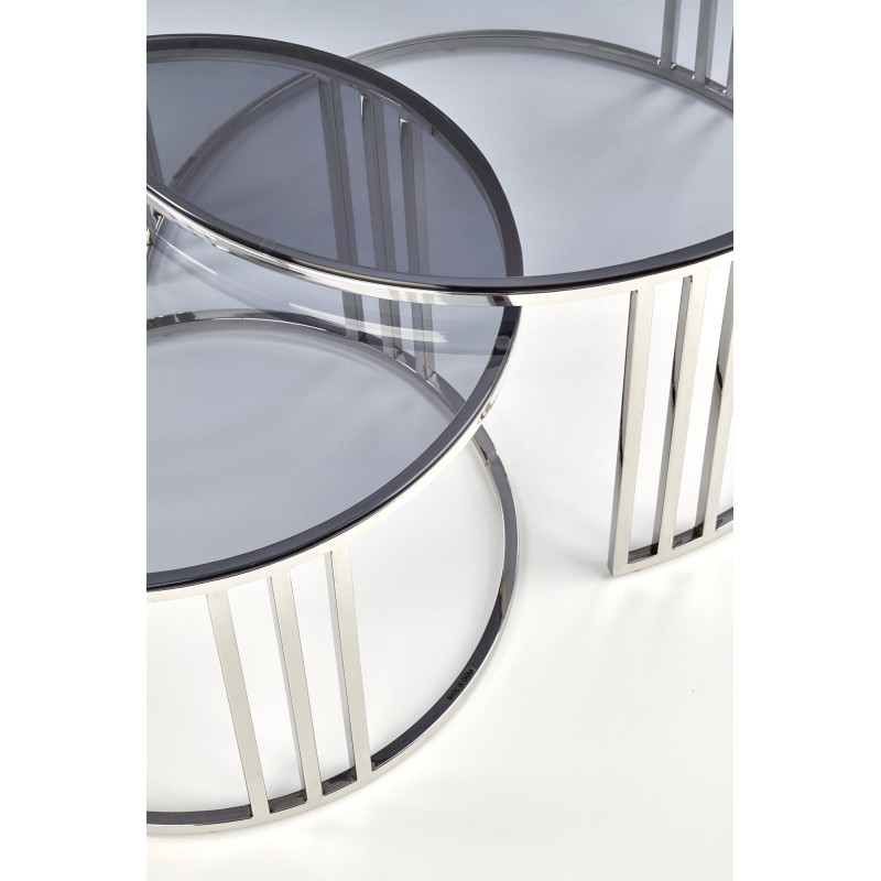 MERCURY σετ από 2 τραπέζια σαλονιού 80x80x45 και 60x60x38 cm 2010001175964