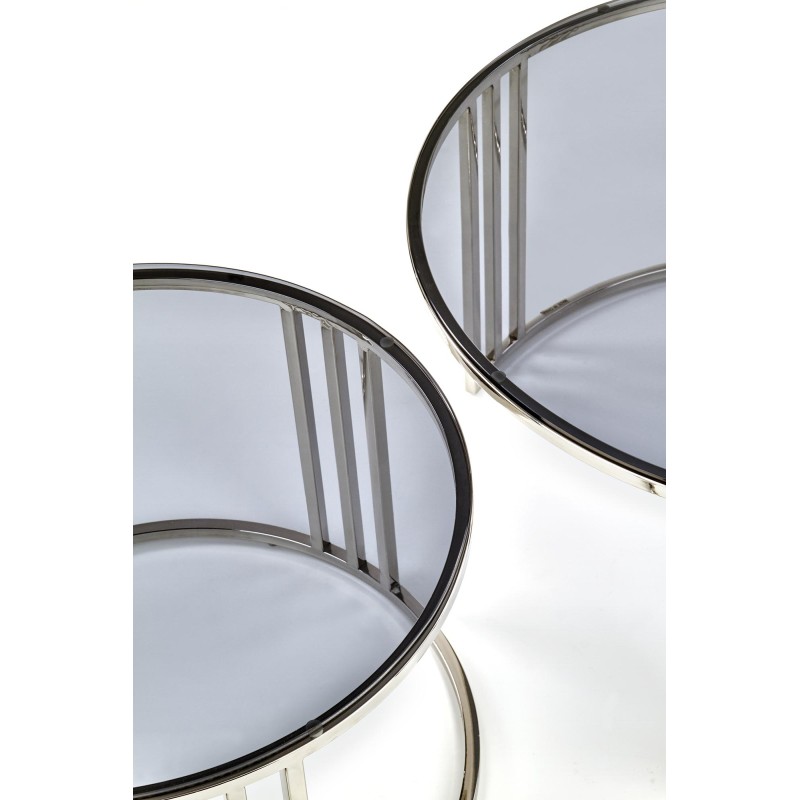 MERCURY σετ από 2 τραπέζια σαλονιού 80x80x45 και 60x60x38 cm 2010001175964