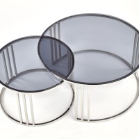 MERCURY σετ από 2 τραπέζια σαλονιού 80x80x45 και 60x60x38 cm 2010001175964