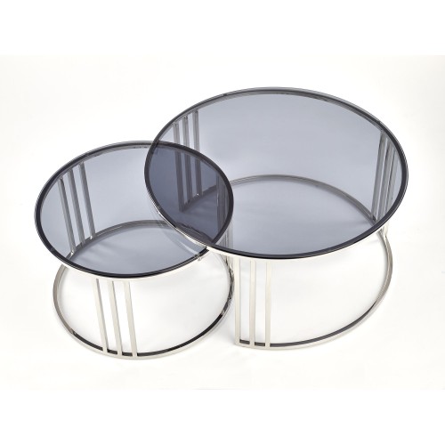 MERCURY σετ από 2 τραπέζια σαλονιού 80x80x45 και 60x60x38 cm 2010001175964