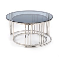 MERCURY σετ από 2 τραπέζια σαλονιού 80x80x45 και 60x60x38 cm 2010001175964