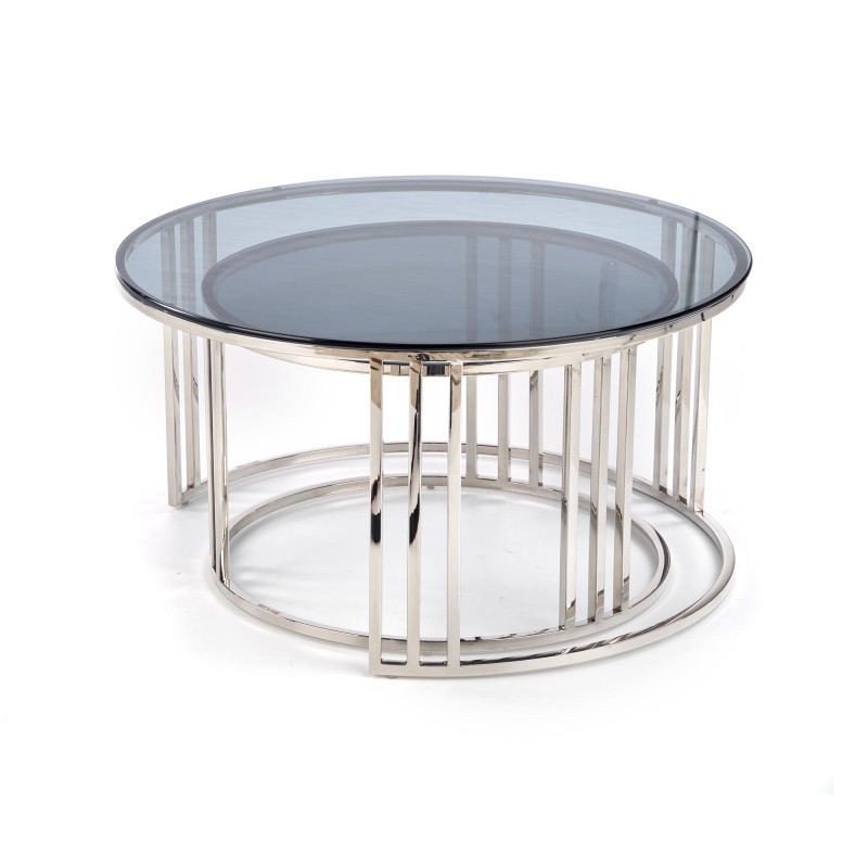 MERCURY σετ από 2 τραπέζια σαλονιού 80x80x45 και 60x60x38 cm 2010001175964