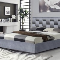 ANNABEL 160 Κρεβάτι με αποθηκευτικό χώρο 209x161x106cm σε γκρι (για στρώμα 160x200cm)