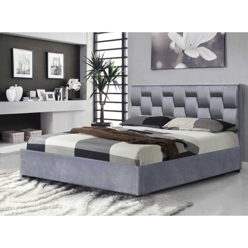 ANNABEL 160 Κρεβάτι με αποθηκευτικό χώρο 209x161x106cm σε γκρι (για στρώμα 160x200cm)