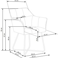 K377 Καρέκλα γκρι 60x62x81 με ύψος καθίσματος 49 cm