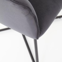 K377 Καρέκλα γκρι 60x62x81 με ύψος καθίσματος 49 cm