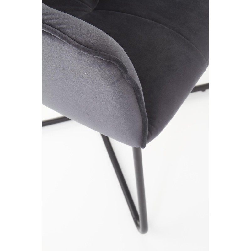 K377 Καρέκλα γκρι 60x62x81 με ύψος καθίσματος 49 cm