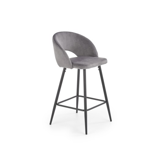 H96 Σκαμπό μπαρ γκρι 48x49x89 με ύψος καθίσματος 65cm