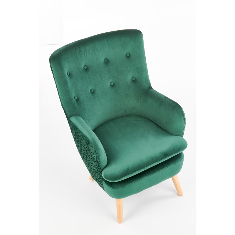 Πολυθρόνα RAVEL l. σκούρο πράσινο βελούδο 70/78/100/48 cm 2010001176923