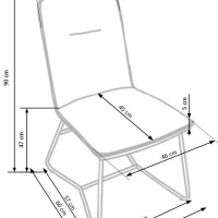 Καρέκλα κρεμ K390 46x60x90 με ύψος καθίσματος 47 cm
