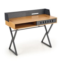 Γραφείο B43 χρυσαφένιο δρυς / μαύρο 110/51/90 cm 2010001177487