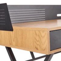Γραφείο B43 χρυσαφένιο δρυς / μαύρο 110/51/90 cm 2010001177487